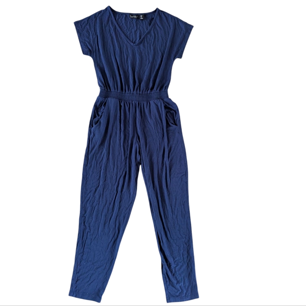 Nicole Miller Navy Comfy Knit Jumpsuit Sz.S